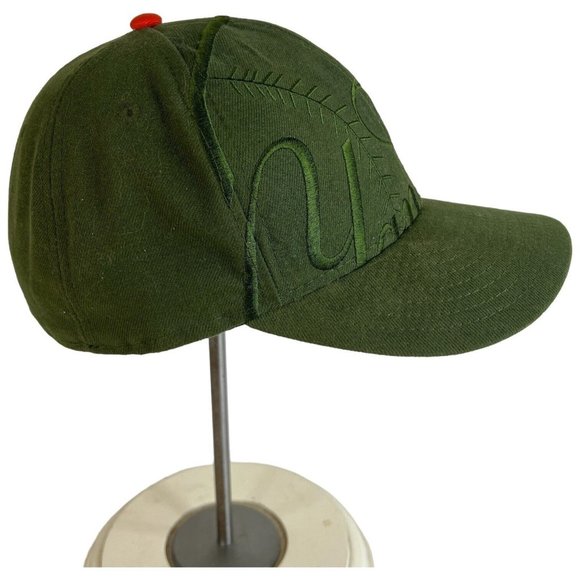 59FIFTY New York Yankees New Era Baseball Hat Fitted 7 1/2 Army Green Orange Log - Picture 3 of 8